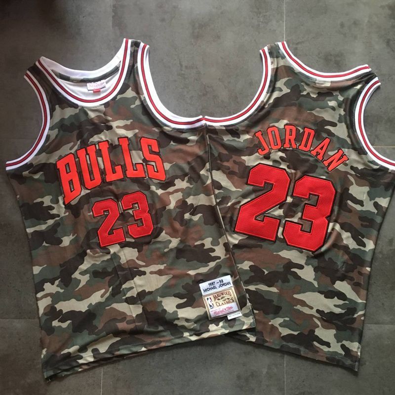 Men Chicago Bulls #23 Jordan Trowback Camo Swingman NBA Jersey->chicago bulls->NBA Jersey